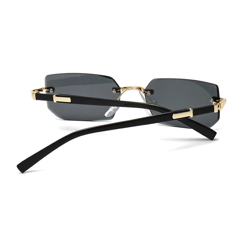 Trendy Rimless Sunglasses for Men Women Fashion Frameless Rectangle Sun Glasses