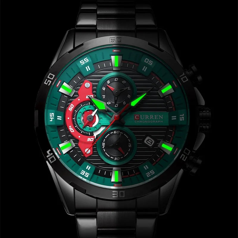 CURREN 8402 Quartz Watch for Men Chronograph Waterproof watch