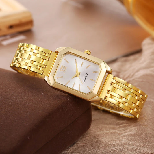 New retro square women's watch ins wind steel strip niche quartz watch