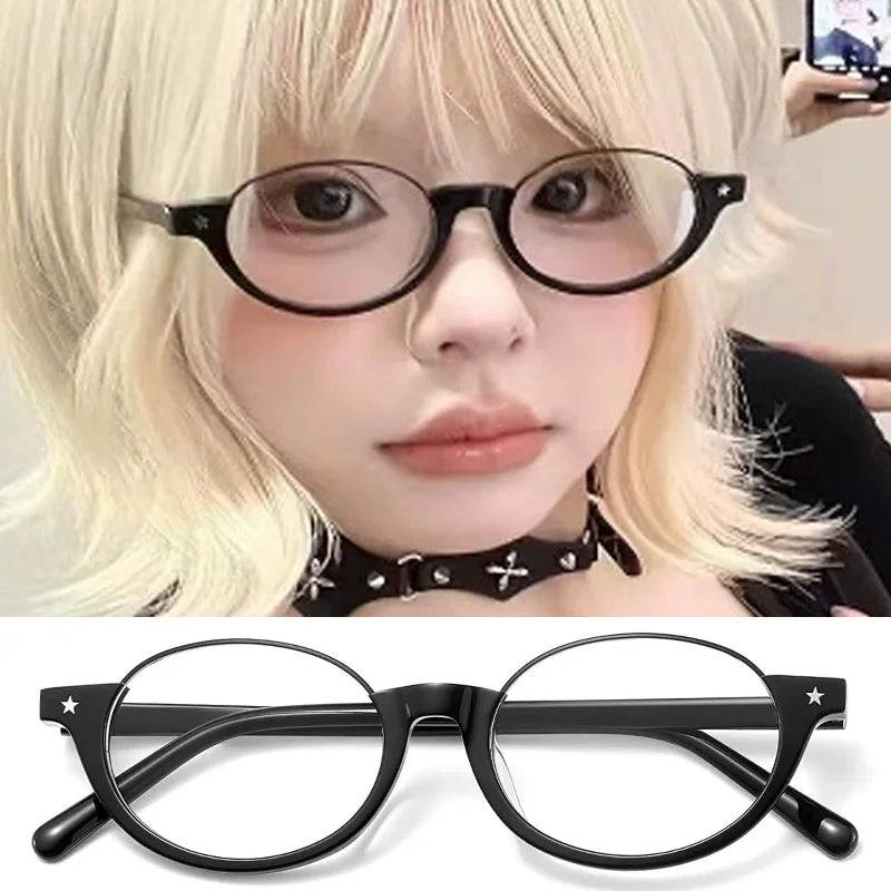 Japanese Small Oval Anti-Blue Light Glasses for Women