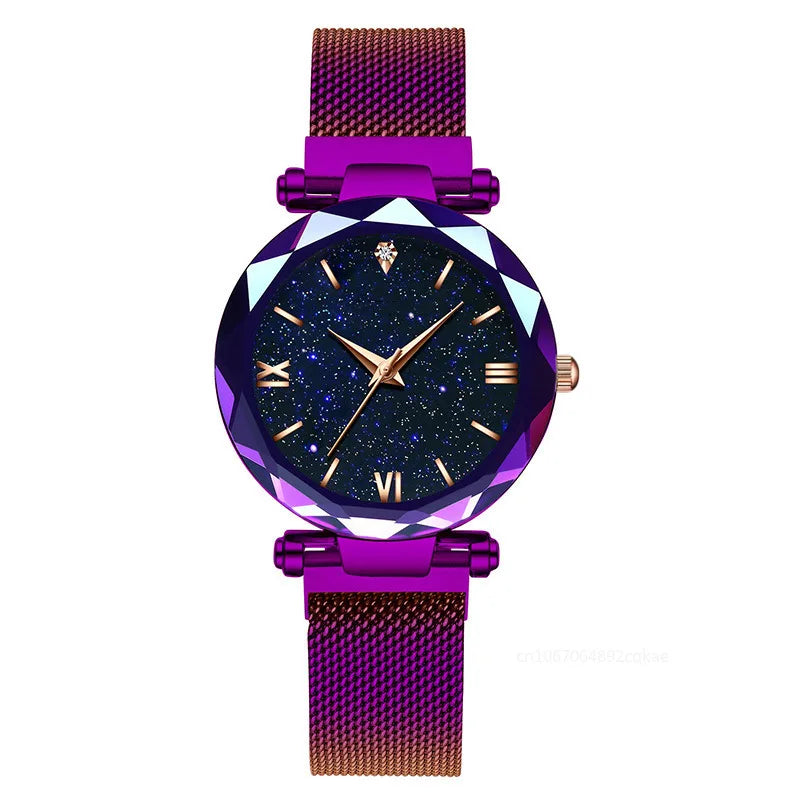Luxury Starry Sky Women Watches Magnetic Mesh Belt Band Watch Women's Fashion Dress Wristwatch Zegarek Damski Reloj Mujer