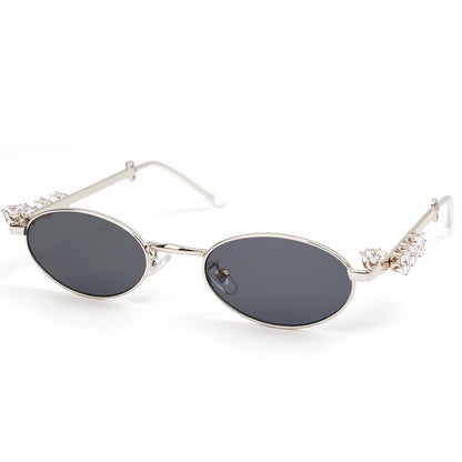 Japanese Small Oval Rhinestone Eyeglasses Frame for Women