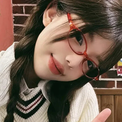 Retro Red Small Frame Face Y2K Spicy Girl Eyeglasses