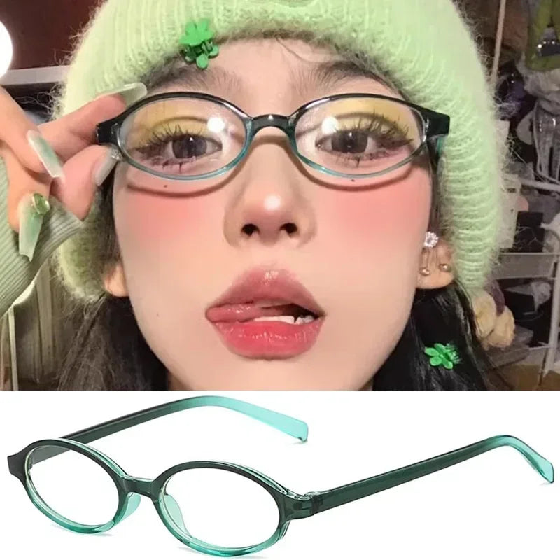 Retro Red Small Frame Face Y2K Spicy Girl Eyeglasses