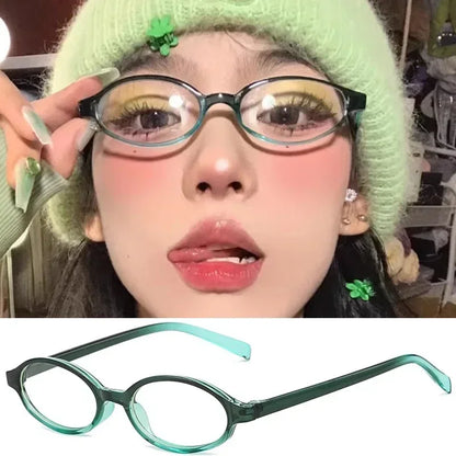 Retro Red Small Frame Face Y2K Spicy Girl Eyeglasses