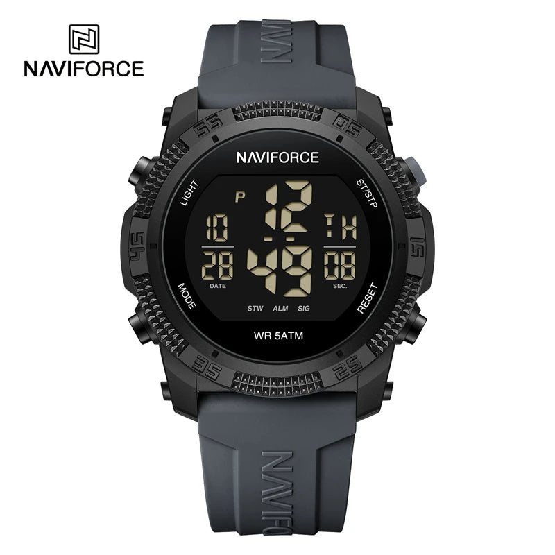 Naviforce 7104 Men Fashion Outdoor Watch Electronic LCD Digital Casual Watch