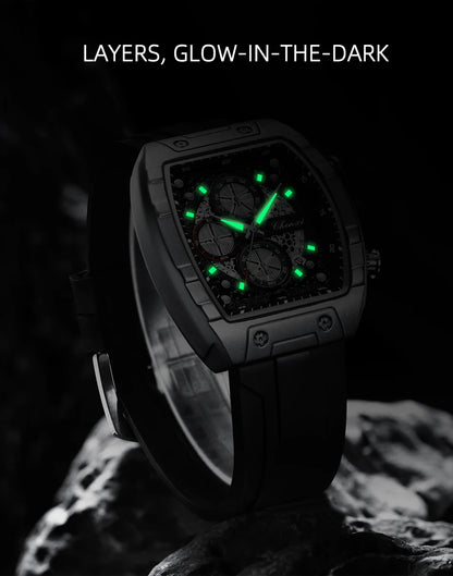 CHENXI 941 Sport Multifunction Military Men Silicone Quartz Wristwatch