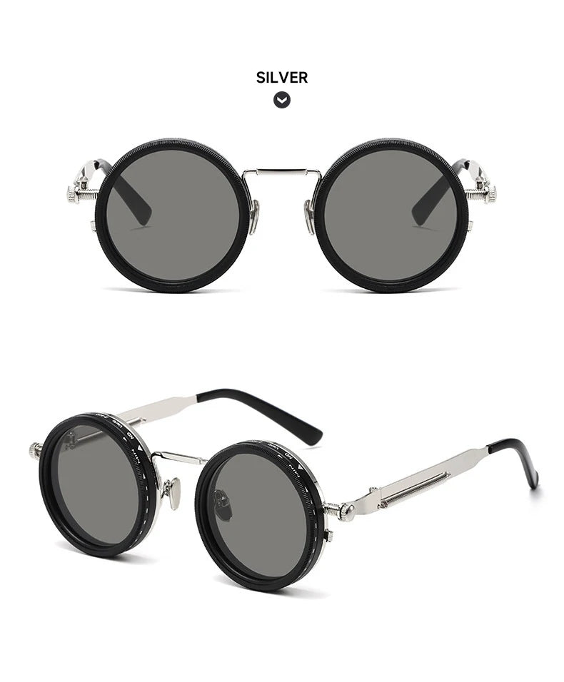 Polarized Round Sunglasses Men ND9 Adjustable Dimming Sun Glasses Women Retro Punk Fishing Eyeglasses Outdoor Shades UV400