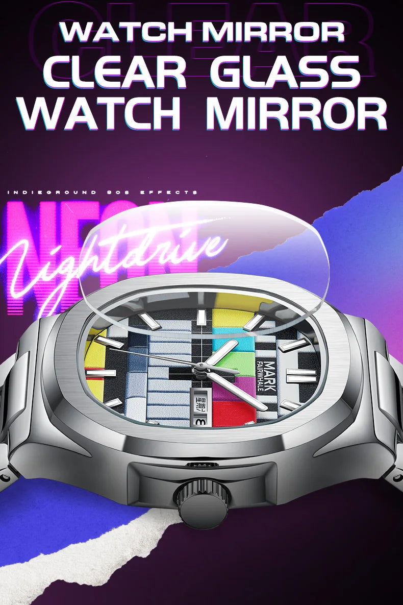 Mark Fairwhale 5210 Top Watch Men Luminous Unique Design Steel Quartz Watches