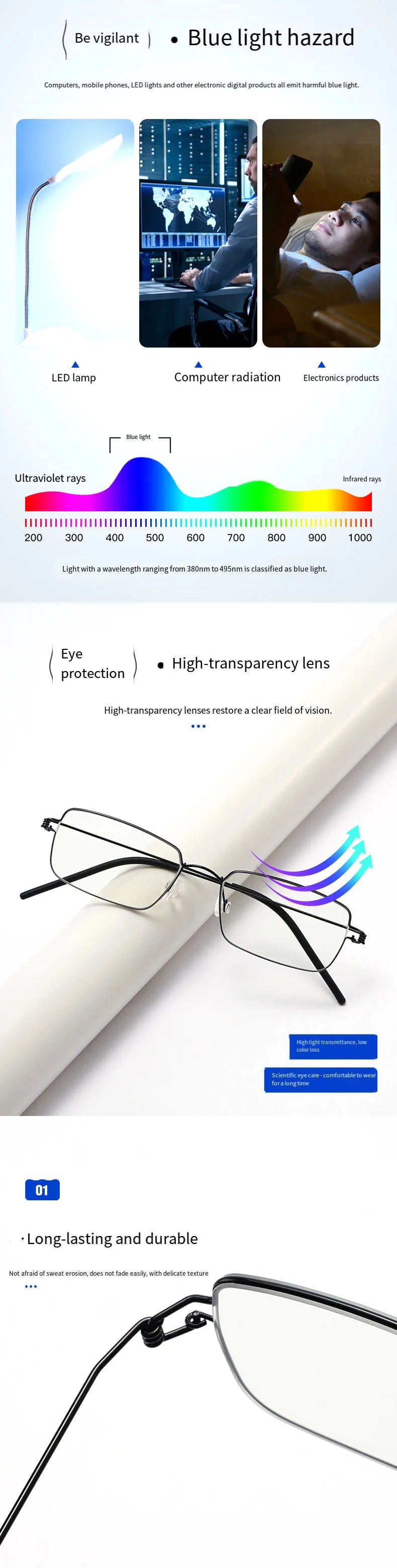 O-Q CLUB Blue Light Blocking Glasses for Myopia Men Computer Lenses to Read Eyewear