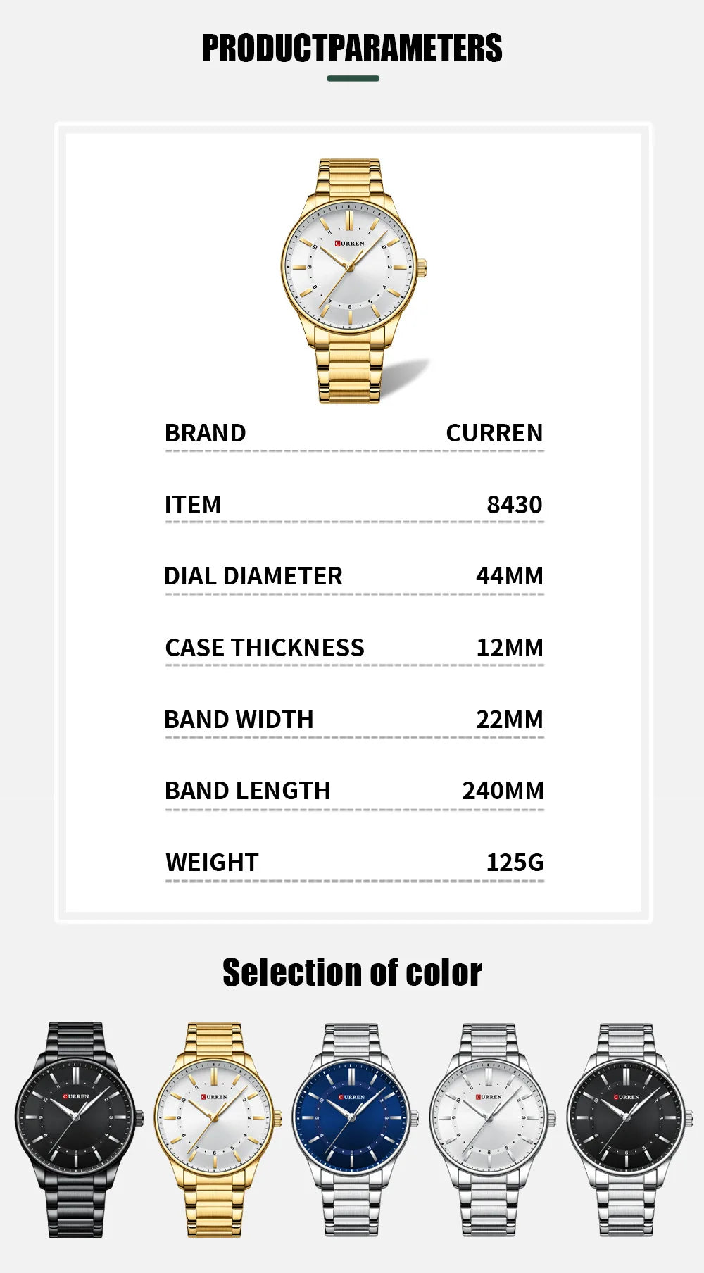 CURREN 8430 Fashion Men's Quartz Watch