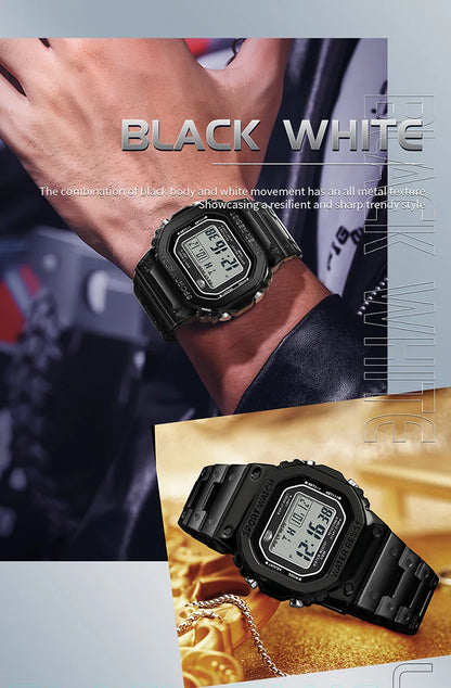 SANDA 2162 Men Electronic Watch Multifunctional Wristwatch