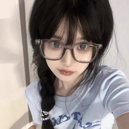 Vintage Rivet Round Frame Glasses Women Black White Leopard Eyewear Trend Brand Reading Computer Y2K Anti Blue Light Eyeglasses