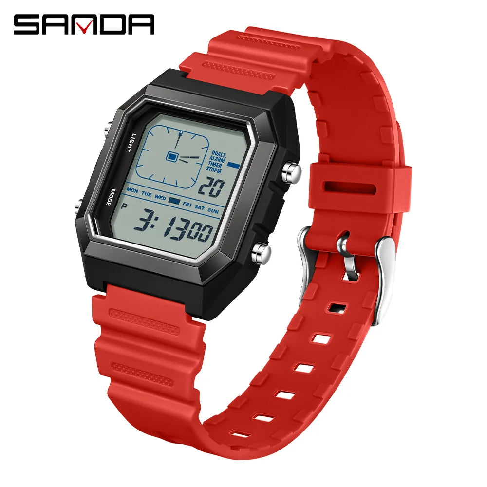 SANDA 6307 Sports Alarm Electronic Watch Digital Watches for Man Women Boys