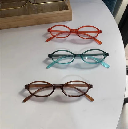 Y2K Retro Oval Sunglasses Frame for Women NEW Ins No Makeup Plain Glasses Men Girls Eyewear Cute Decorative Computer Glasses