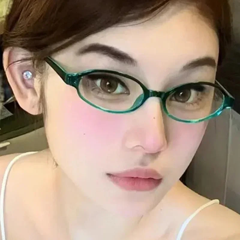 Retro Red Small Frame Face Y2K Spicy Girl Eyeglasses