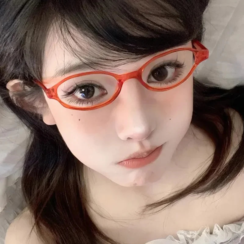 Retro Red Small Frame Face Y2K Spicy Girl Eyeglasses