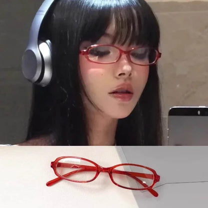 Retro Red Small Frame Face Y2K Spicy Girl Eyeglasses