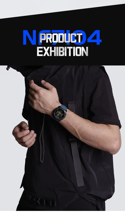 Naviforce 7104 Men Fashion Outdoor Watch Electronic LCD Digital Casual Watch