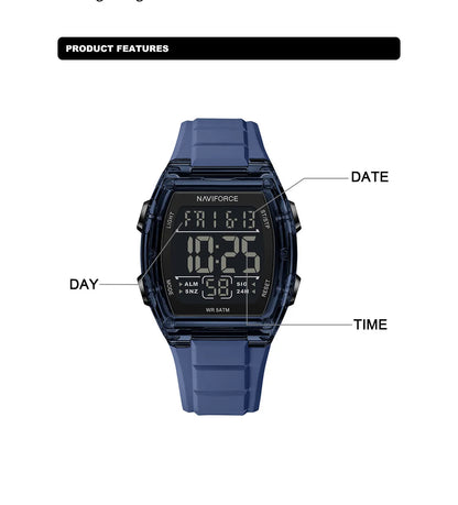 Naviforce 6106 Man Watch Clocks Outdoor Casual Sports LCD Digital Electronic Waterproof watch
