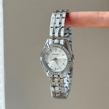 Fashion Diamond Studded Dial Watch for Women Steel Strap Fashion Ladies Quartz Wristwatches Gift Dropshipping Female Clock