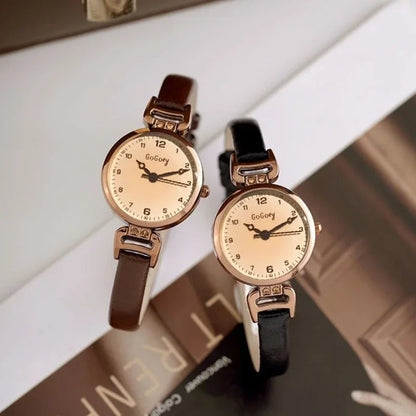 2025 Quartz Watch Women PU Leather Thin Strap Wristwatch Ladies Watches Solid Color Fashion Women Gift Watch Relojes Para Mujer