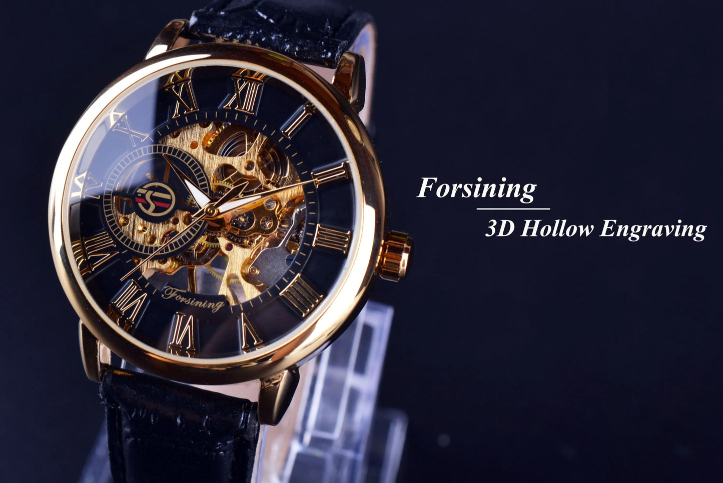 FORSINING 99A Men Mechanical Watches Luxury Fashion Elegant Genuine Leather Strap Wrist Watches for Male Clock