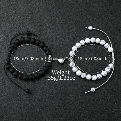 4PCS Couple Watches Fashion Arabic Women Quartz Watch Casual Silicone Band Wristwatches Magnet Heart-Shaped Bracelets Set