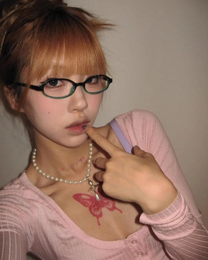 Y2K Retro Oval Sunglasses Frame for Women NEW Ins No Makeup Plain Glasses Men Girls Eyewear Cute Decorative Computer Glasses