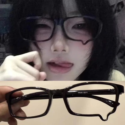 Y2K Aesthetic Dripping Tears Glasses No Lenses Anime Tears Eyeglasses