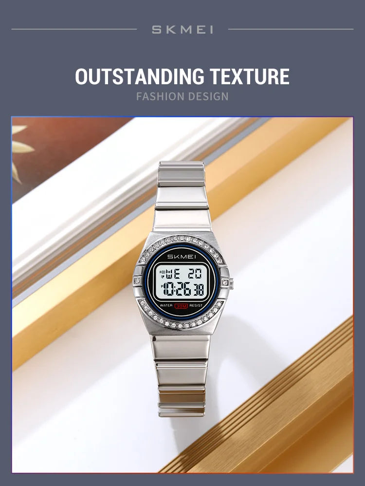 SKMEI 2446 Luxury Casual Female Girl Sports Watches Waterproof Digital Wristwatches