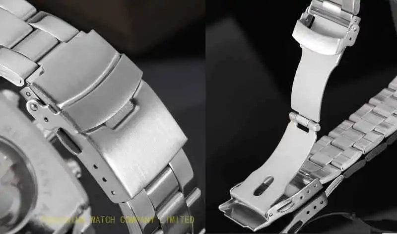 JARAGAR 569 Men's Mechanical Watch Fashion Design Square Dial Date Week Waterproof Steel Strap Leisure Wristwatch