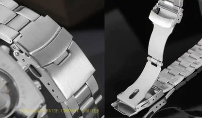 JARAGAR 569 Men's Mechanical Watch Fashion Design Square Dial Date Week Waterproof Steel Strap Leisure Wristwatch