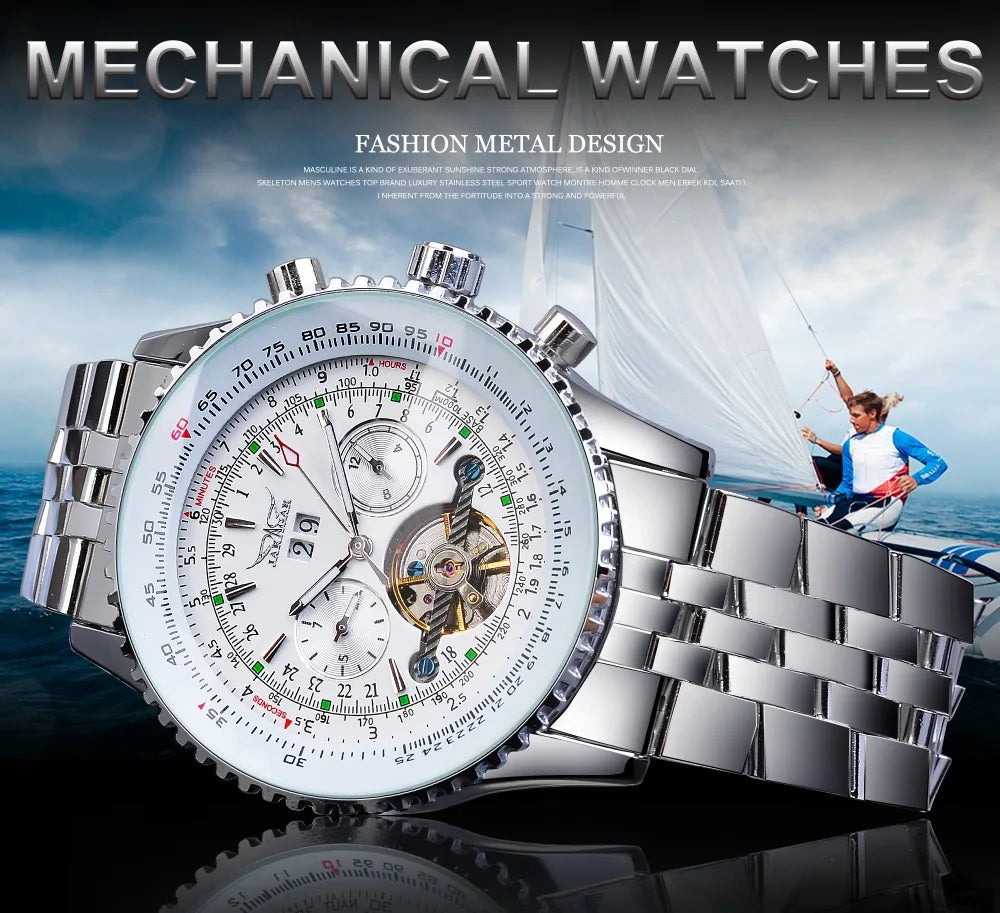 JARAGAR 034 Men's Big Dial Watch Military Pilot Date Month Business Watch