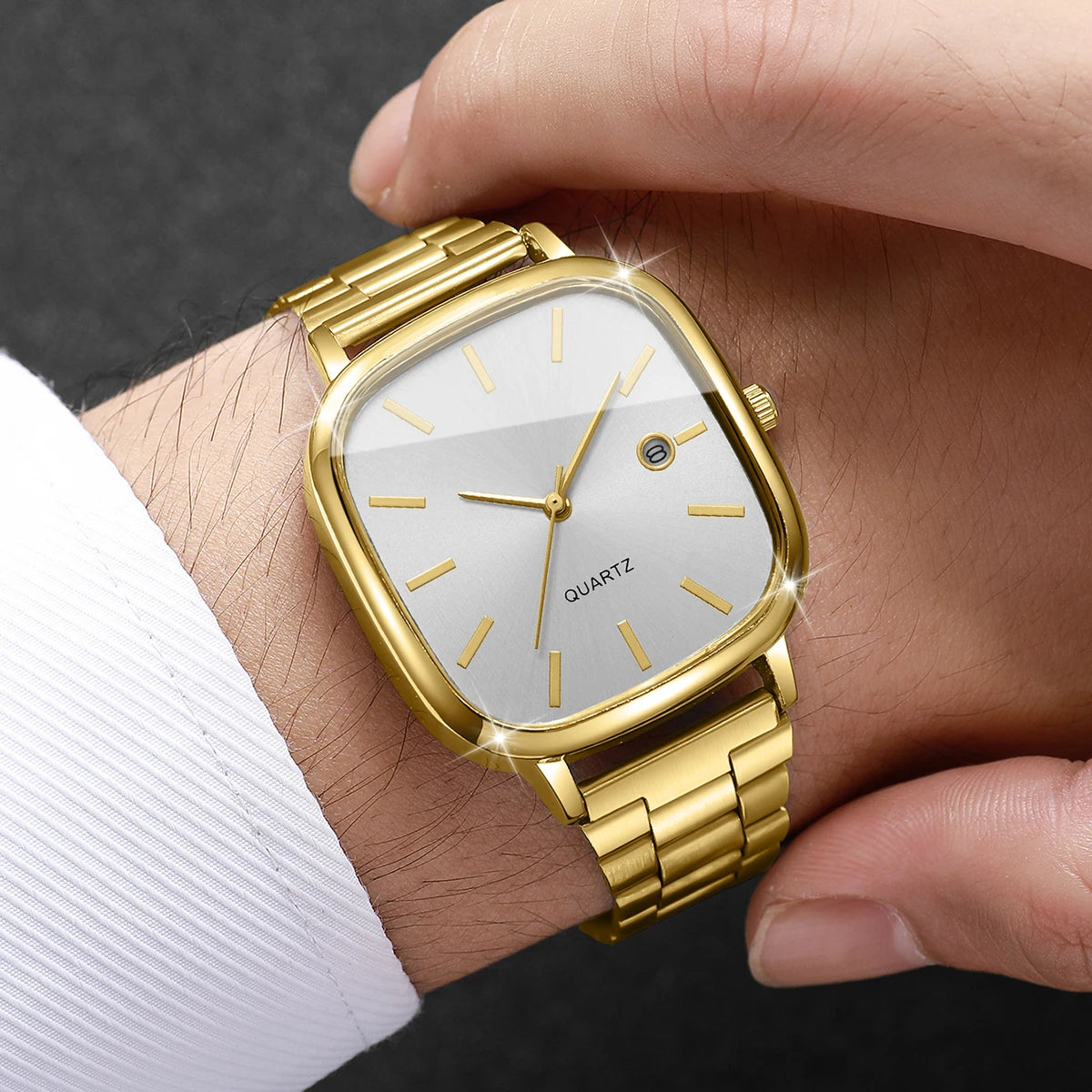 Fashion Square Men Calendar Quartz Watch（Without Box）