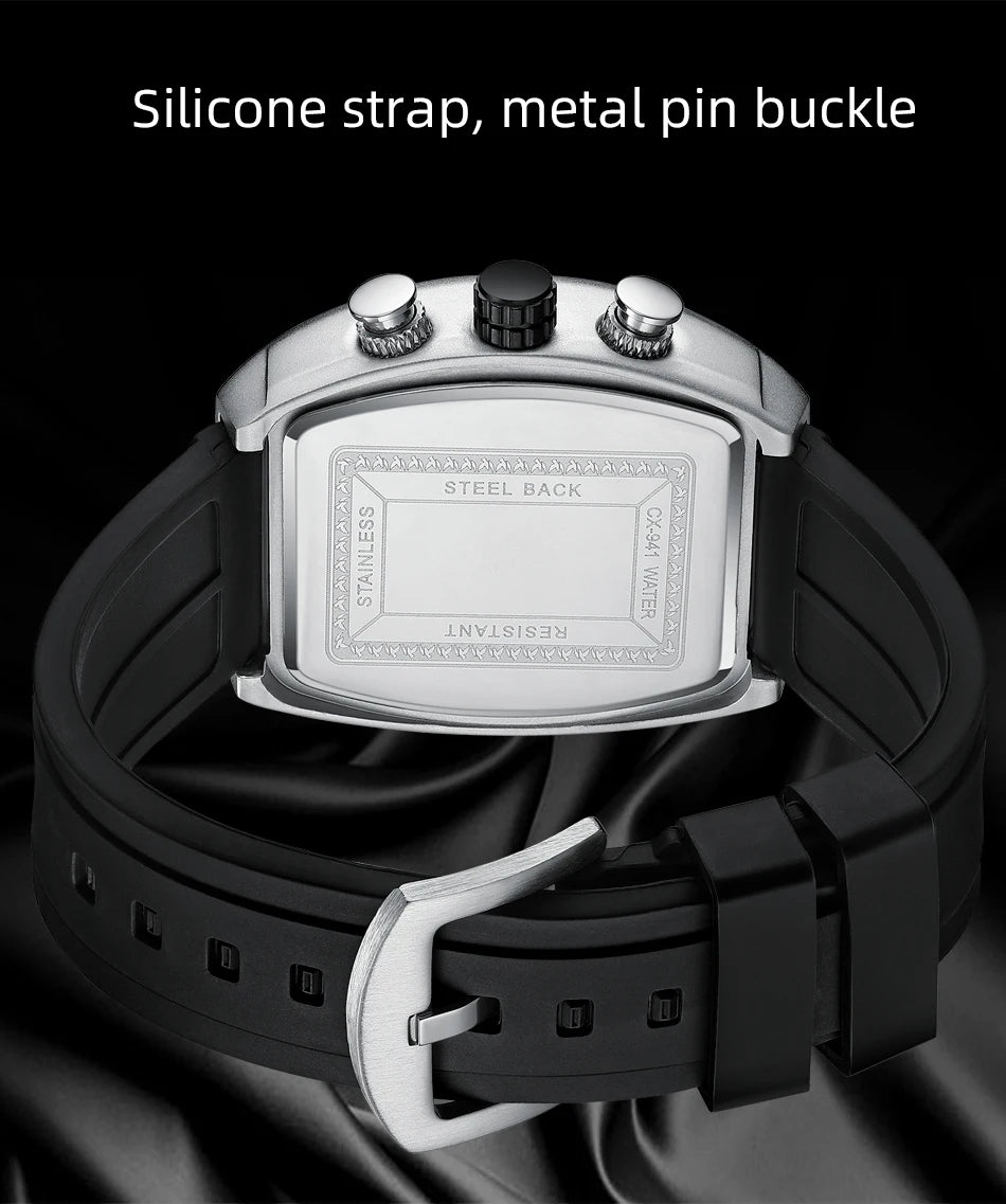 CHENXI 941 Sport Multifunction Military Men Silicone Quartz Wristwatch