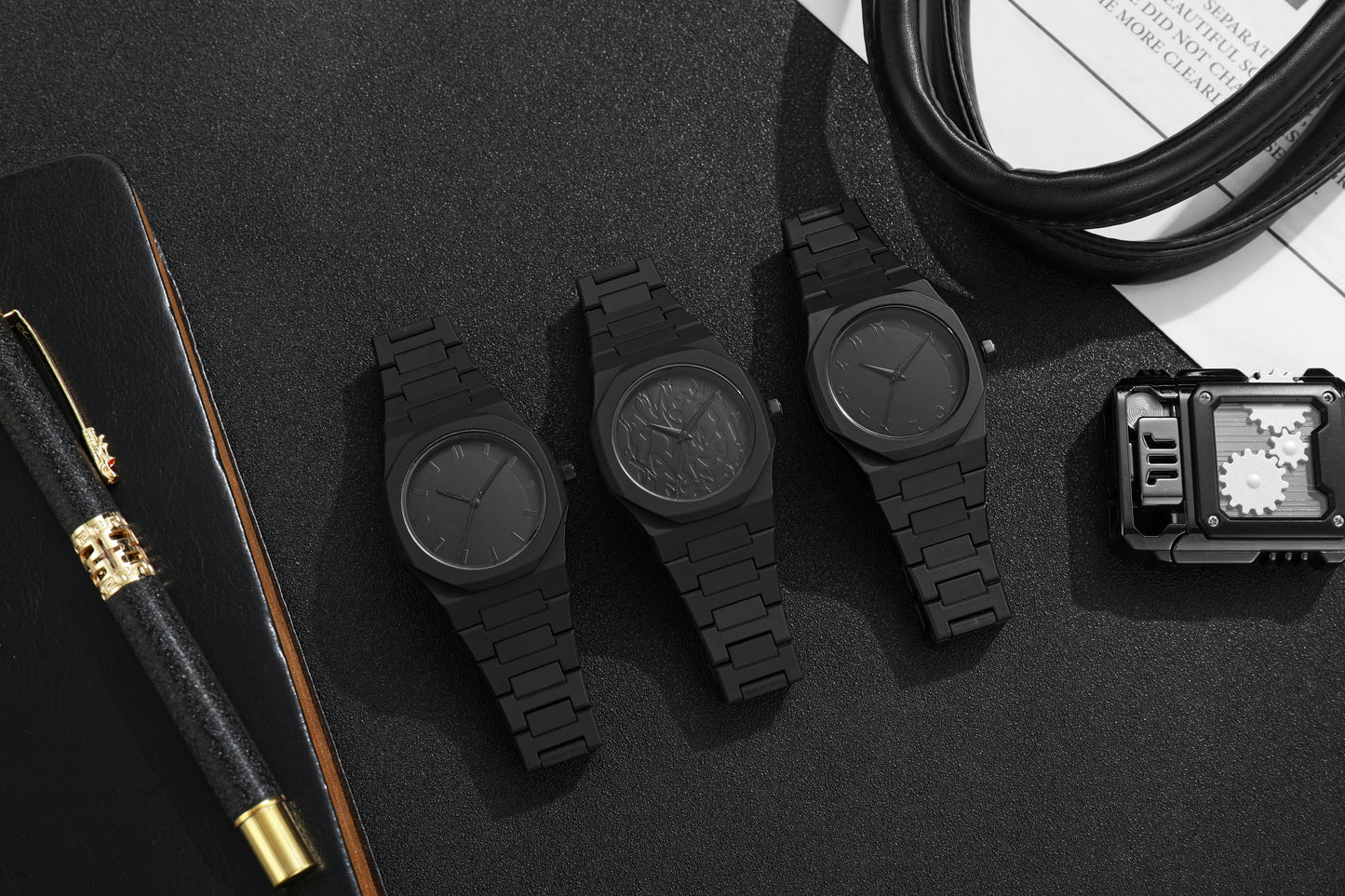 Modern Minimalist Personality Creative All-black Men's Watch Arabic