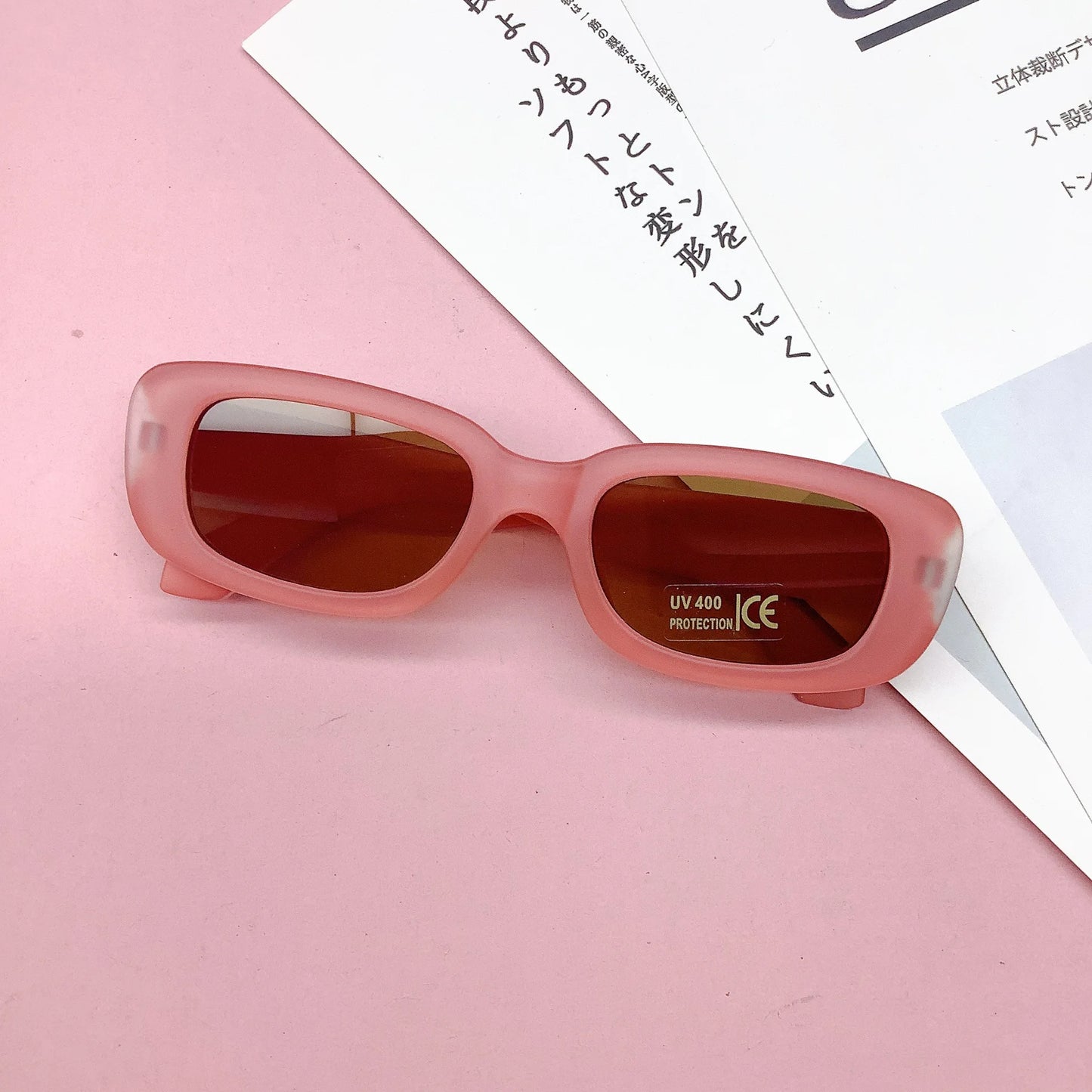 Children Cute Vintage Frosted Rectangle Sunglasses Outdoor Girls Boys Sweet Sun glasses Protection Classic Kids eyewear UV400