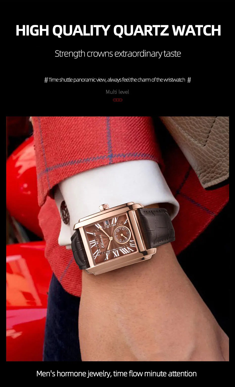 CHENXI 8216 Elegant Waterproof Square Men's Quartz Watch