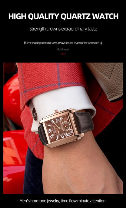 CHENXI 8216 Elegant Waterproof Square Men's Quartz Watch