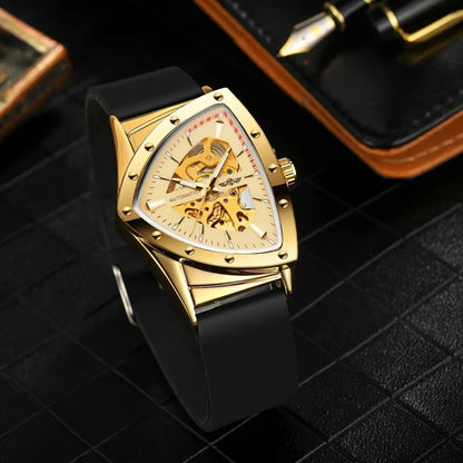 Winner 395R Silicone Sport Men's Luminous Watches Skeleton Automatic Mechanical Watch