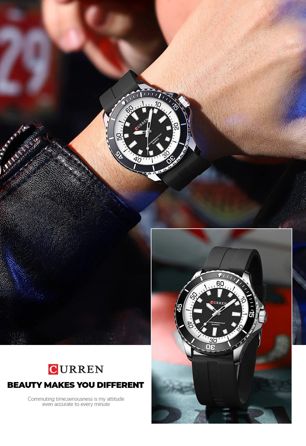 Curren 8448 Male reloj hombre lujo alta gama quartz Wristwatch