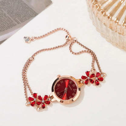 Reloj Mujer Women Watch Fashion Light Luxury Bracelet Quartz Watches for Women Exquisite Violet Crystal Ladies Watches Gifts