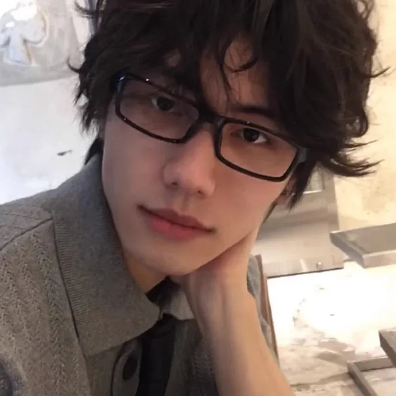 Black Amber VintageY2K Frame Glasses for Women Small Square Eyeglass