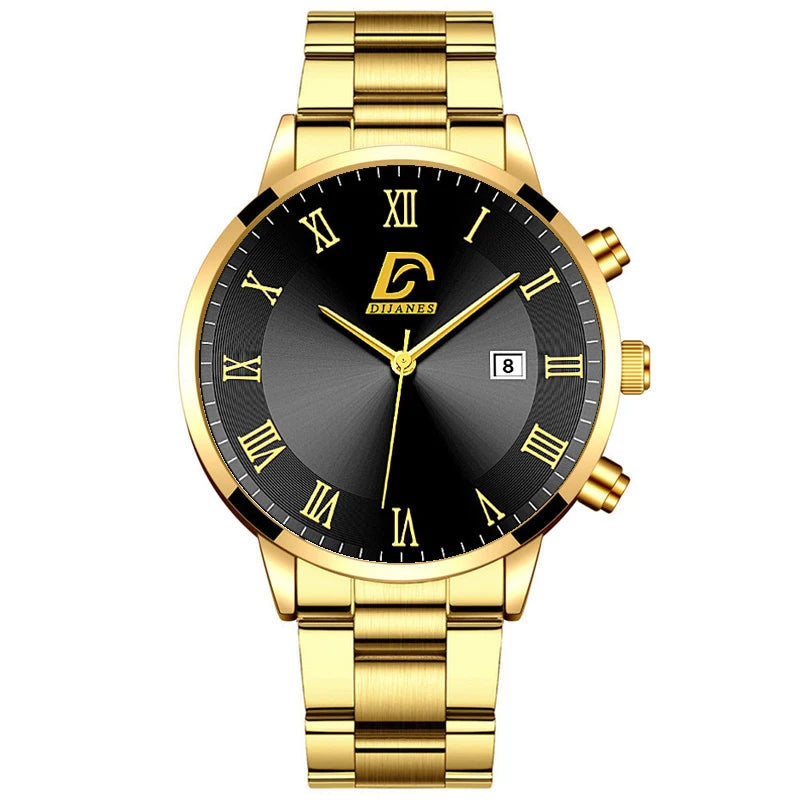 Fashion Mens Gold Watches Luxury Minimalist Quartz Wrist Watch