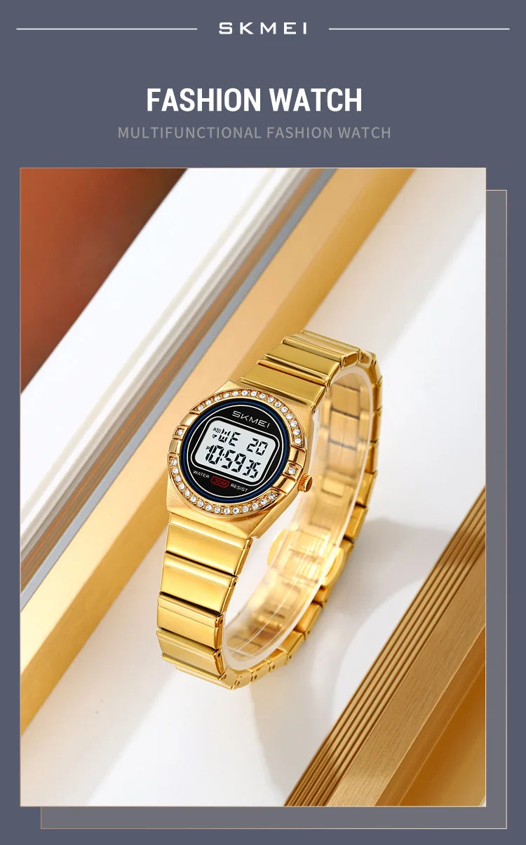 SKMEI 2446 Luxury Casual Female Girl Sports Watches Waterproof Digital Wristwatches