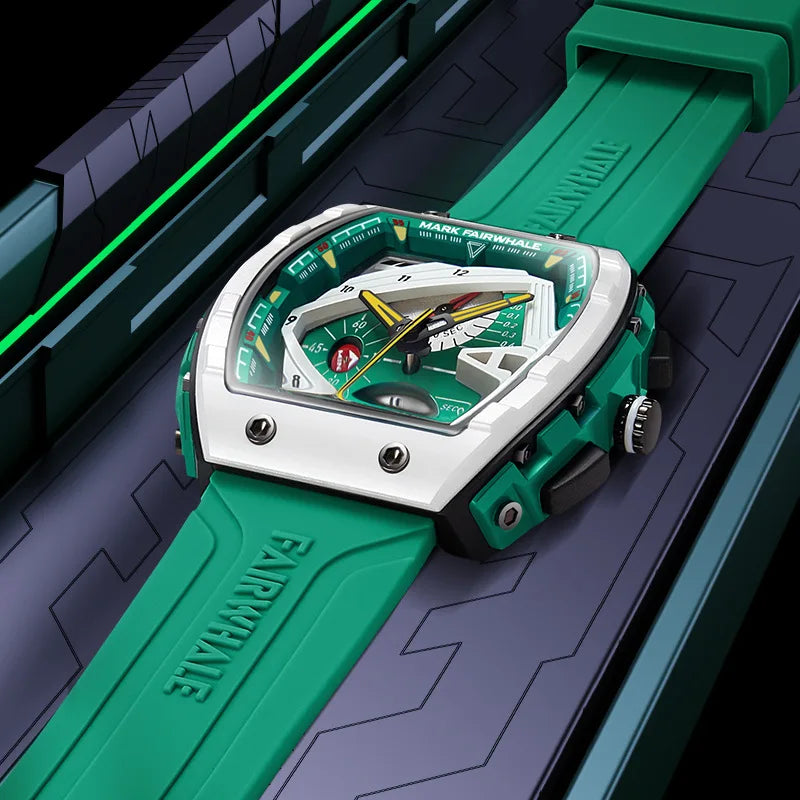 Mark Fairwhale 5690 Life Waterproof Men's Watches Chronograph Quartz Watch for Man Luminous Silicone Wristwatch Male Date Clock