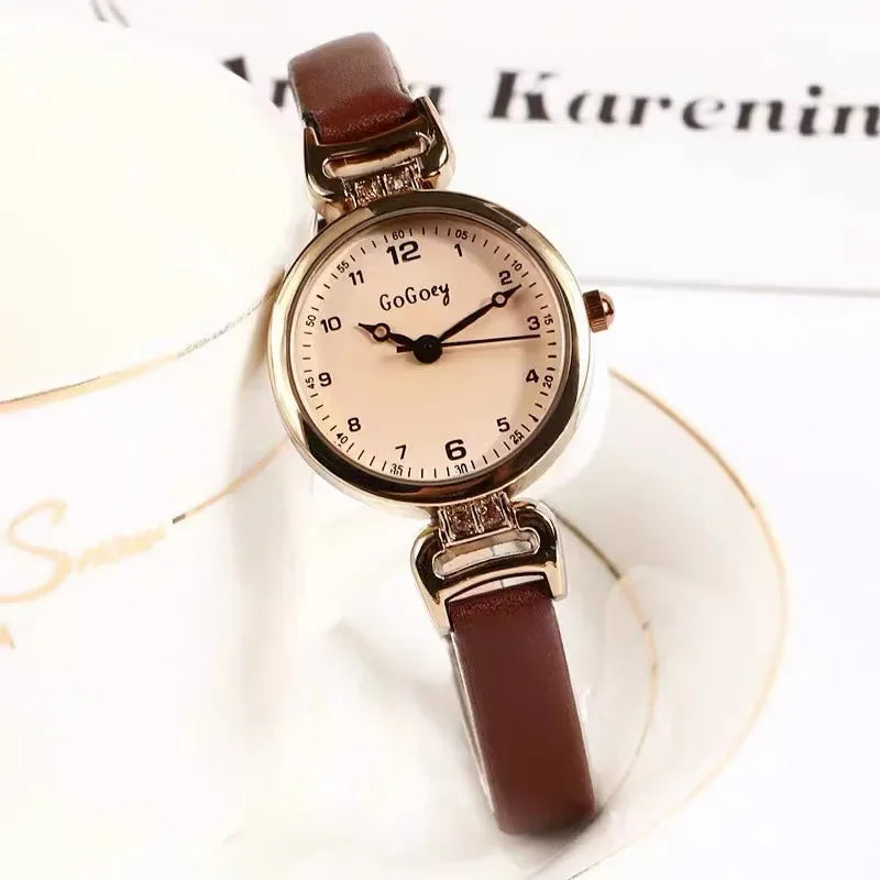 2025 Quartz Watch Women PU Leather Thin Strap Wristwatch Ladies Watches Solid Color Fashion Women Gift Watch Relojes Para Mujer