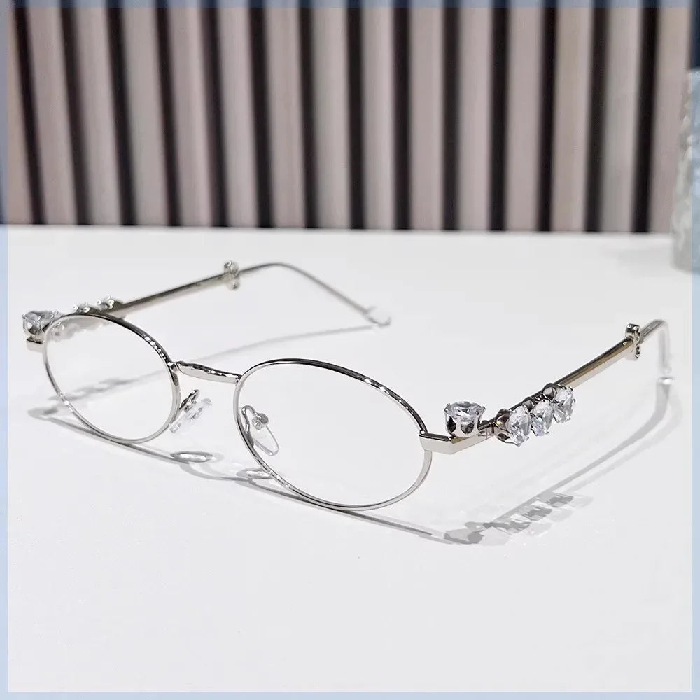 Fashion Small Square Glasses Frame for Women Metal Blue Light Blocking Glasses Japanese Men Retro Trendy Reading Y2K Eyeglasses