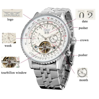 JARAGAR 034 Men's Big Dial Watch Military Pilot Date Month Business Watch